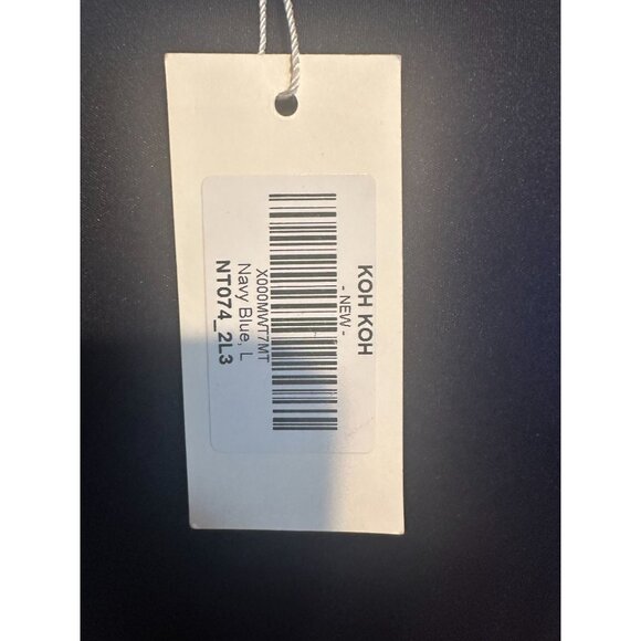 KOHKOH Cap Sleeve V-Neck Flowy Cocktail Party Gown Formal Attire Dress Navy Blue - Picture 6 of 9